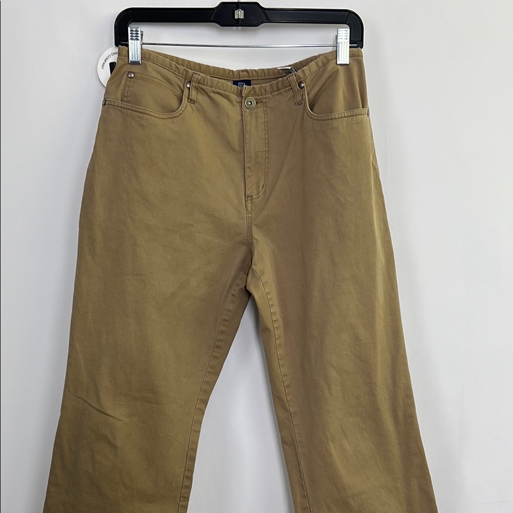 Tan Straight-Leg Pants Reitmans casual mid rise tan trouser twill - Picture 2 of 6